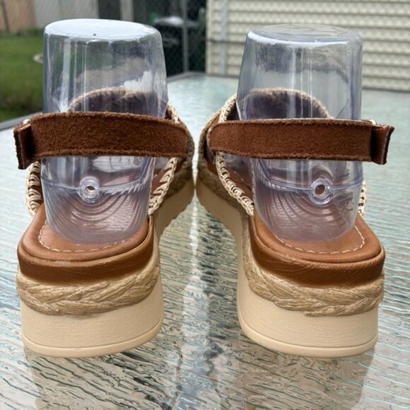 Mariella Women's Suede Cross Strap Stitching Platform Sandals - Picture 7 of 12